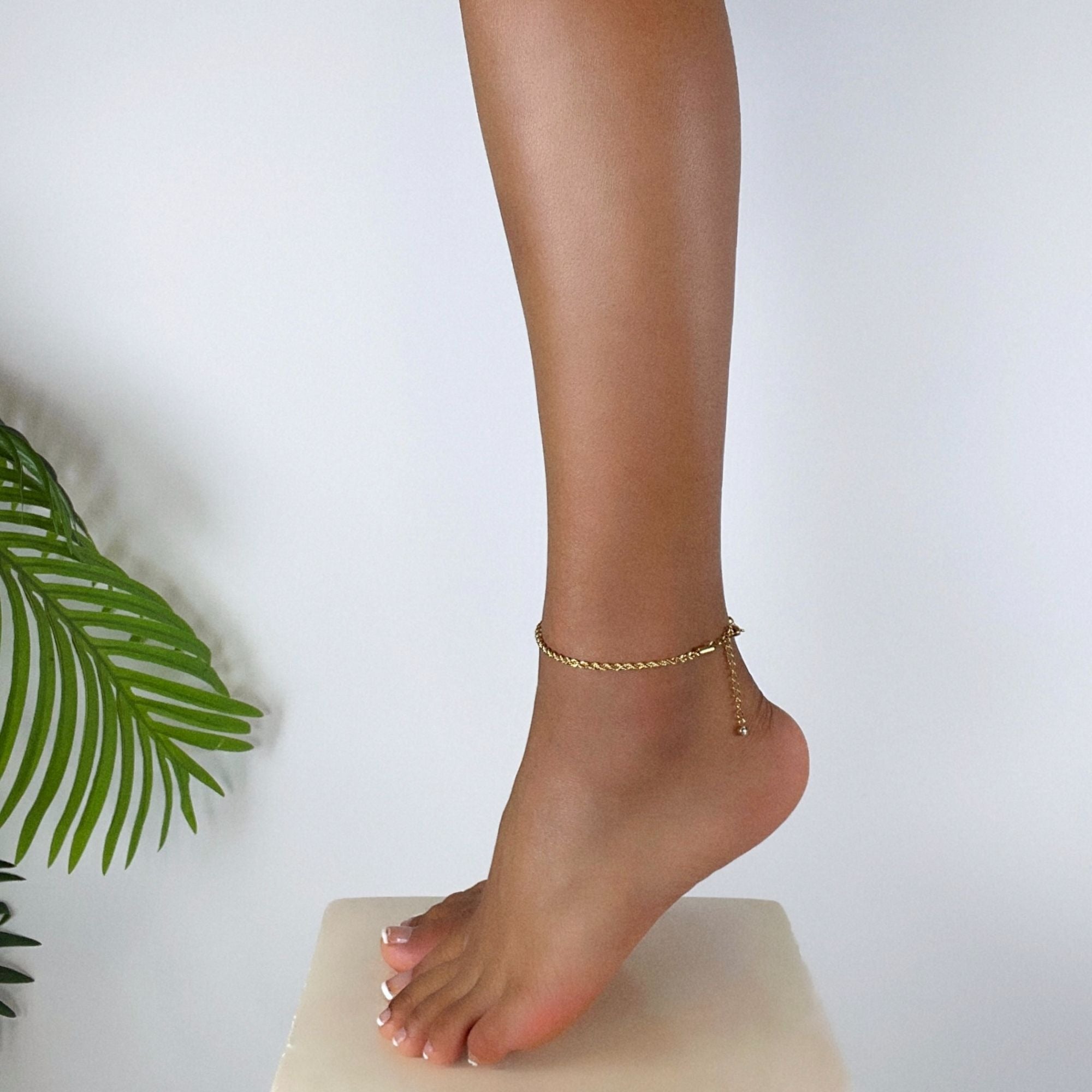 Y2K Style Gold Rope Chain Anklet