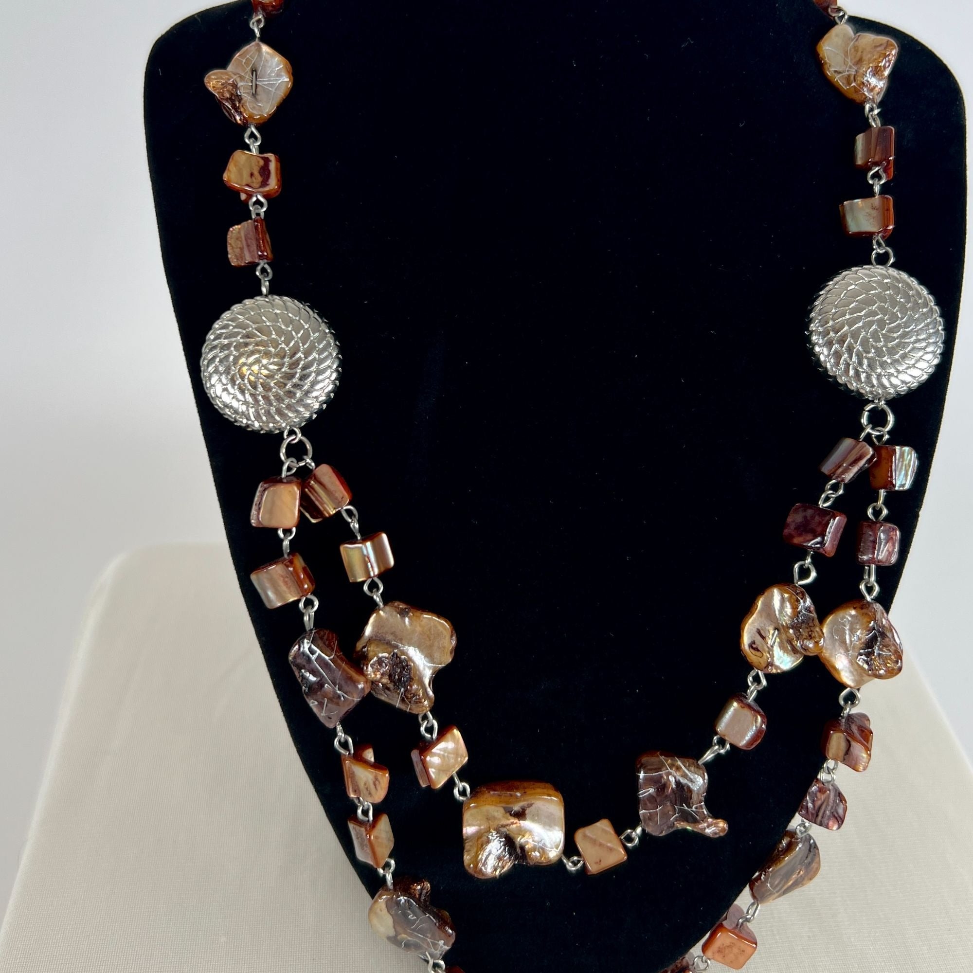 Vintage Y2K Brown Stone Layered Necklace
