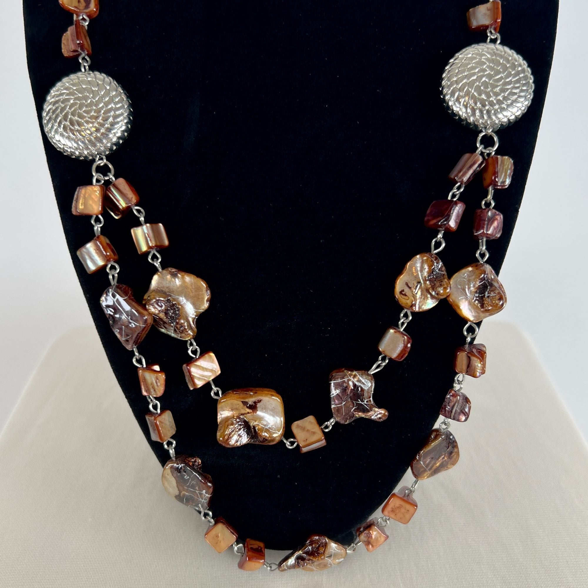 Vintage Y2K Brown Stone Layered Necklace